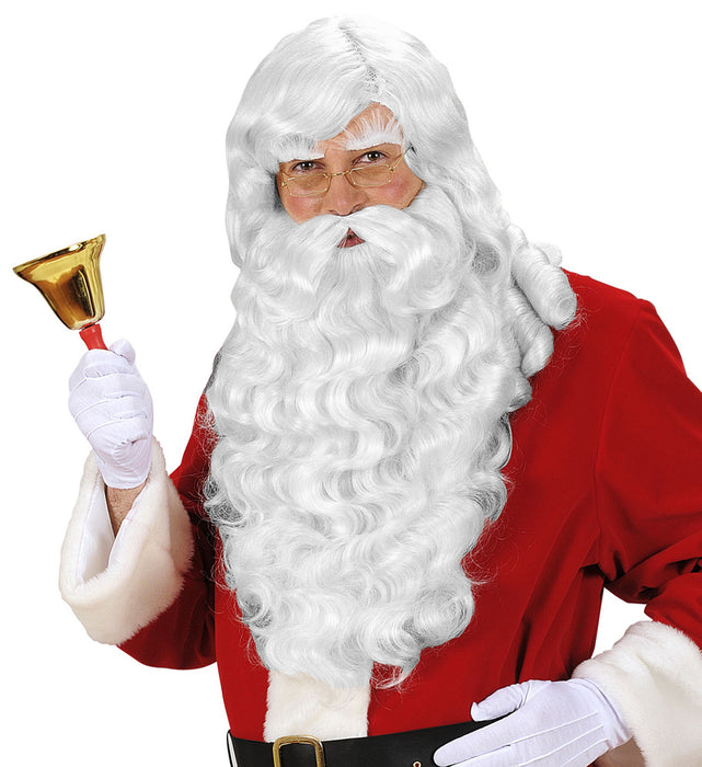 Weihnachtsmann Perücke und Bart Silbergrau