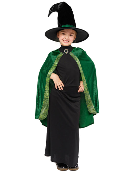 Harry Potter Kostüm "Professor McGonagall" für Mädchen - Grün | Zauberin Kinderkostüm