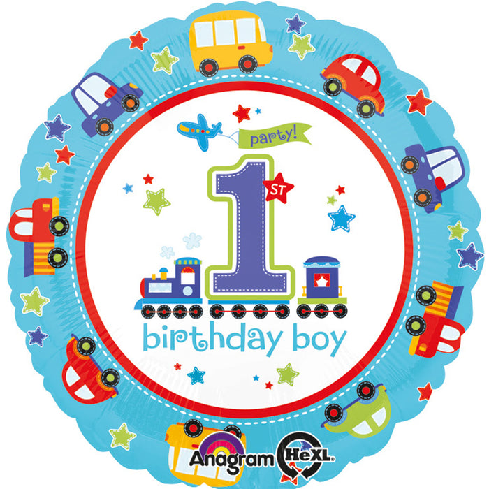 ABC18 Folienballon "1st birthday boy" | Ø 43 cm