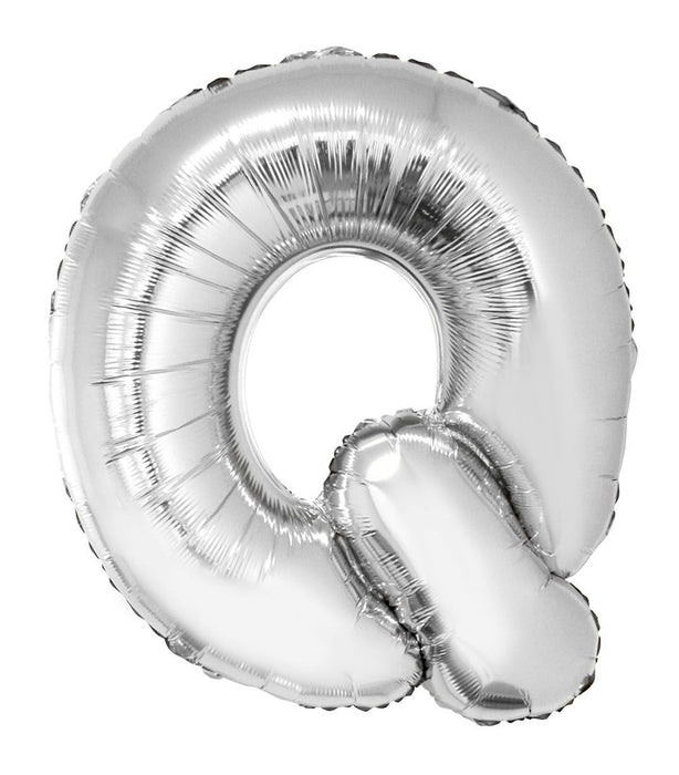 XXL Buchstaben Folienballon 100 cm - Silber Buchstabe Q