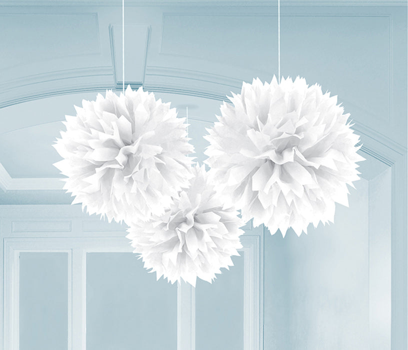 Fluffy Papier Pompons Ø 40 cm - 3 Stück | Farbwahl