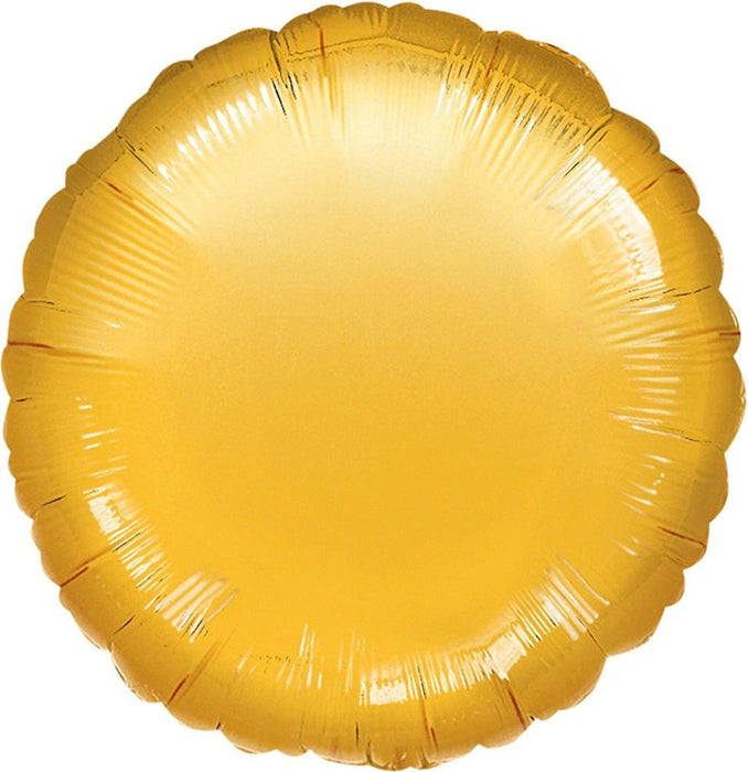 ABC18 Folienballon Uni | Ø 43 cm Gold Metallic