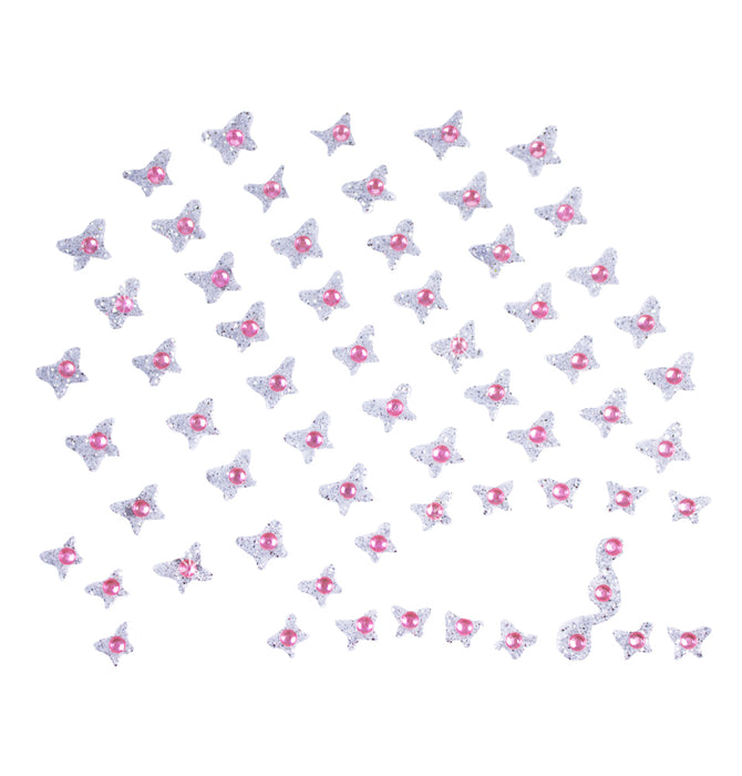 Glitzer Sticker für Gesicht und Haar | Rosa - Selbstklebende Glitzersteine