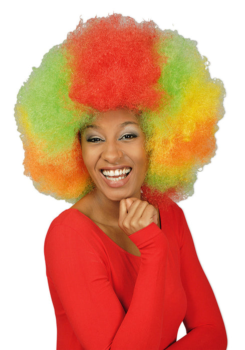 Riesen Afro Clown Perücke - Mehrfarbig