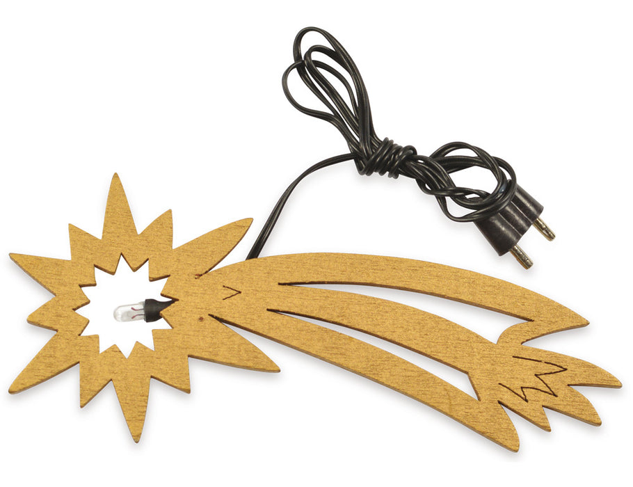 LED Komet aus Holz 12cm 3.5V Anschluss - Gold | 78296 - Zubehör Weihnachtskrippe
