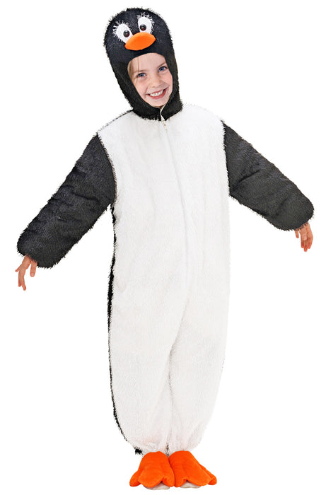 Pinguin Tierkostüm für Kinder | Lustige Verkleidung Overall mit Kapuze