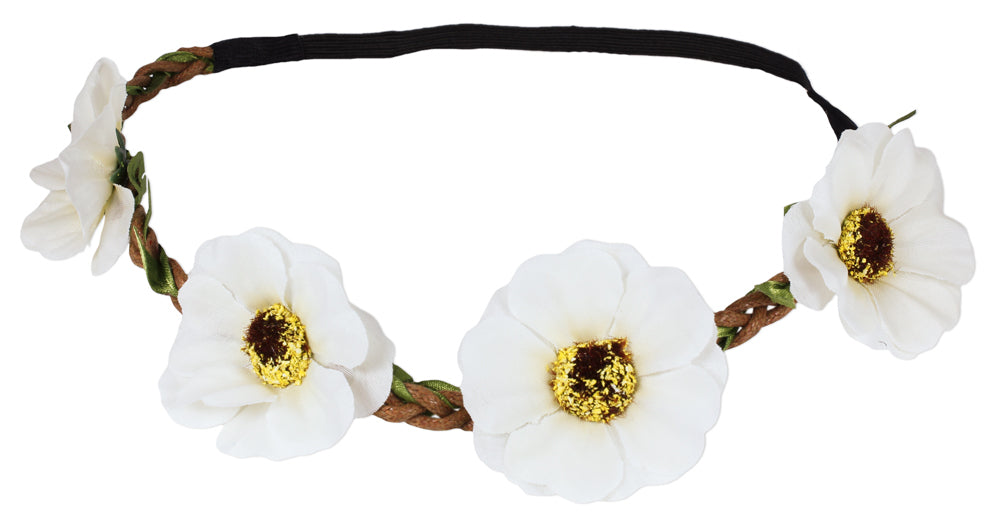 Blumen Haarband mit Anemonen - Creme Weiß