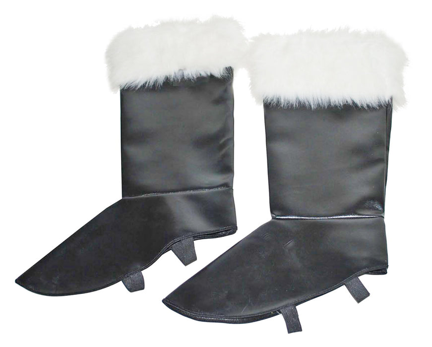 Stiefelstulpen mit Fell zum Weihnachtsmann Kostüm - Schwarz Weiß