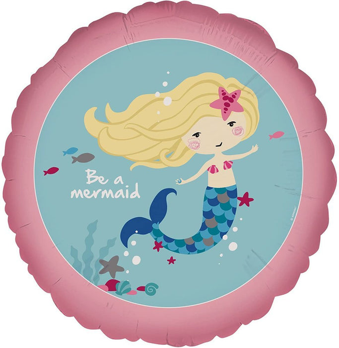 ABC18 Folienballon "Be a Mermaid" Meerjungfrau | Ø 43 cm