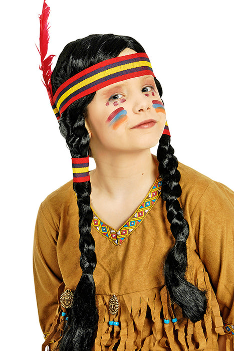Perücke Indianerin für Kinder