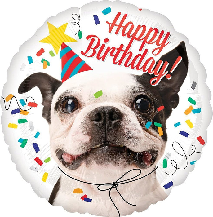 ABC18 Folienballon "Happy Birthday - Hund" | Ø 43cm