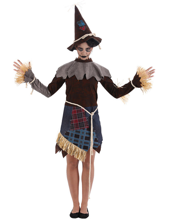 Vogelscheuche Kostüm "Miss Scarecrow" für Damen - 3-tlg.