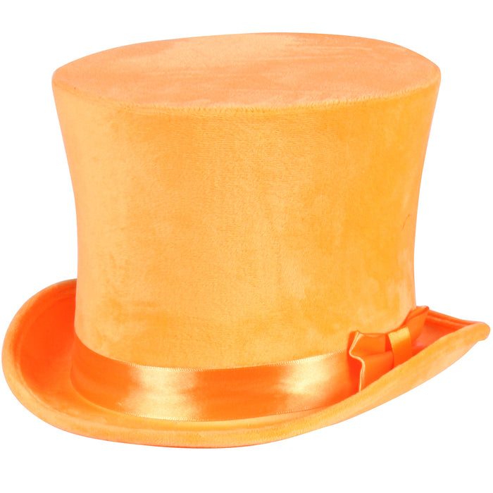 Zylinder "Flair" Velour mit Satinband 60 cm | Neon Orange
