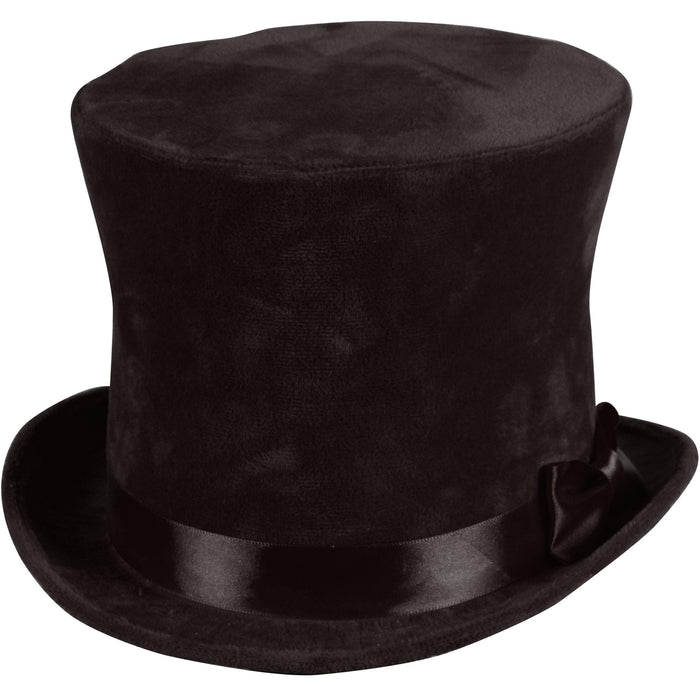 Zylinder "Flair" Velour mit Satinband 60 cm | Schwarz