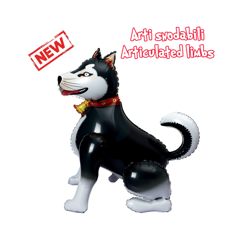 Airwalker Folienballon "Husky schwarz" | 110cm