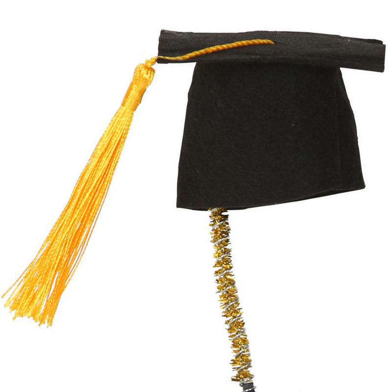 Haarreif mit Doktorhut | Doktorandenhut Schwarz Gold