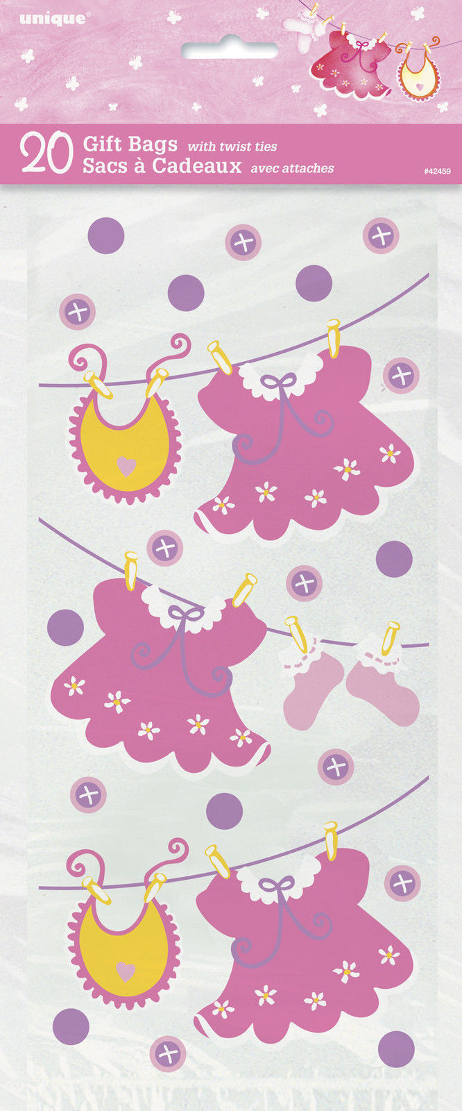 Geschenktüte Cello12x28cm/20St It's a Girl Kleider