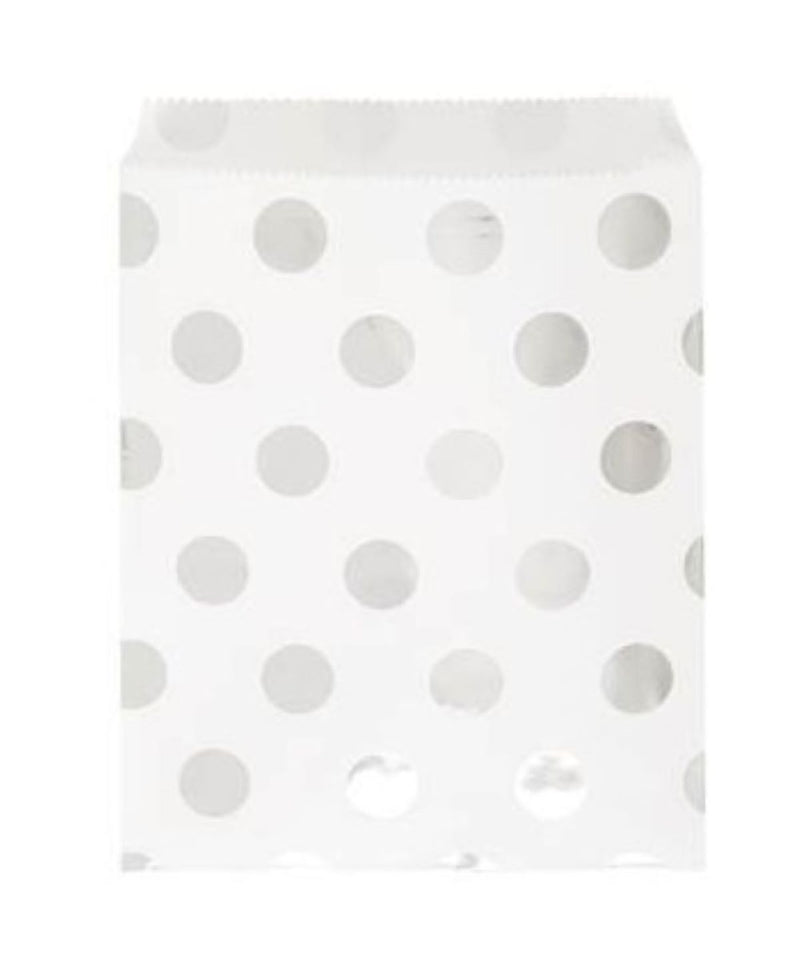 Tüte Papier Dots Metall 8Stk. Silber