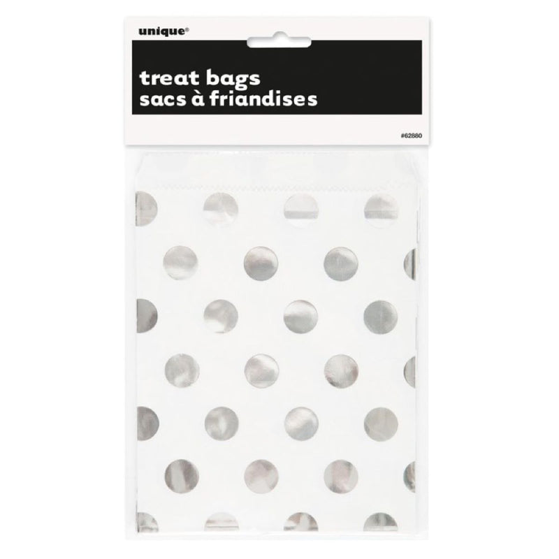 Tüte Papier Dots Metall 8Stk. Silber