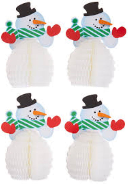 Wabenball Schneemann 4Stk./15cm