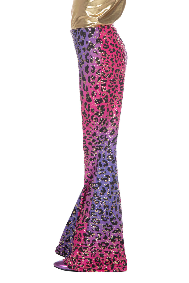 Hippiehose "Panther" glitzernd für Mädchen | Lila Rosa - Disco