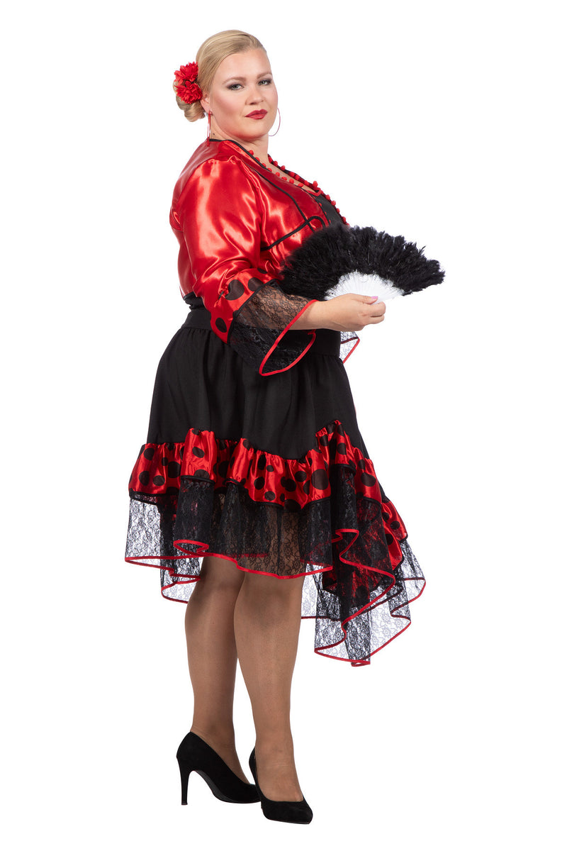 Spanierin "Carmen" Kostüm für Damen | Rot Schwarz - Kleid und Jackett