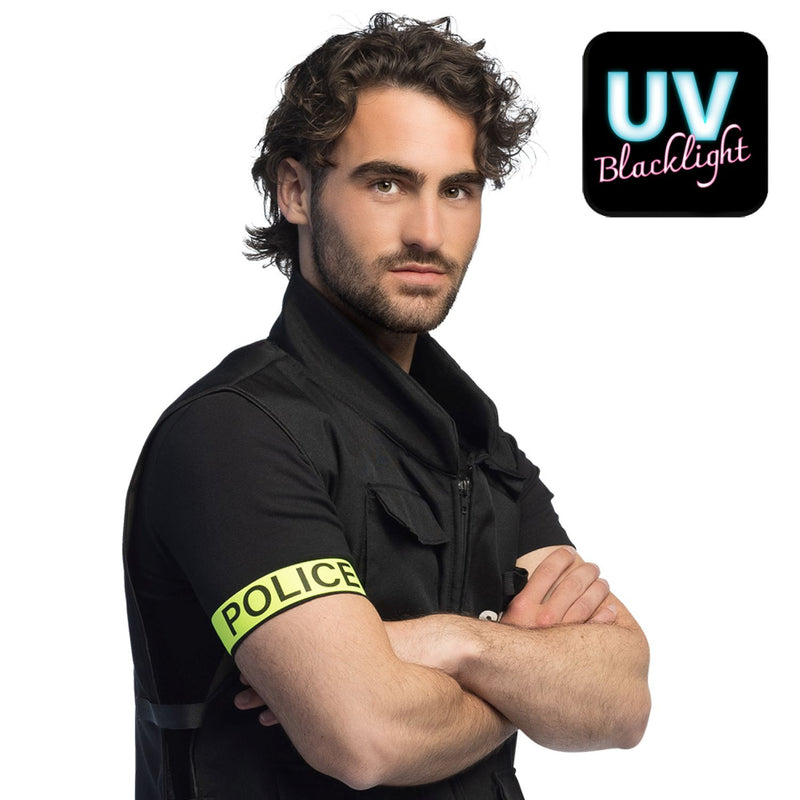 Armband "Police" | Gelb UV Schwarzlicht