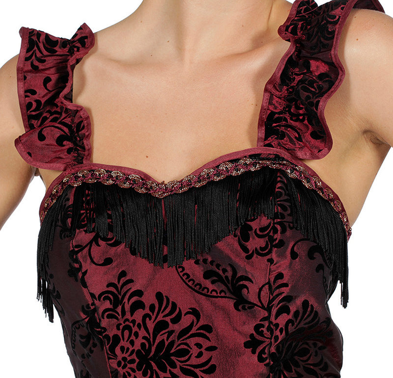 Burlesque "Cherry Cheeks" Kostüm für Damen | Rot Schwarz