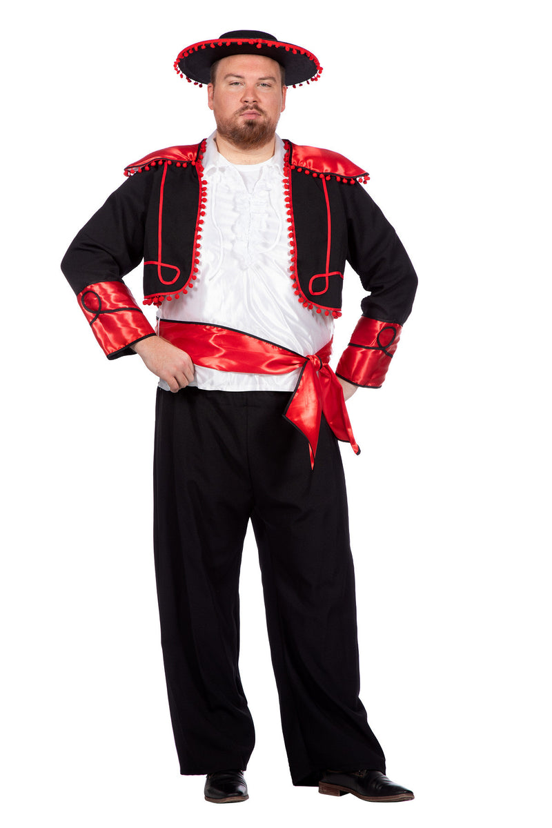 Spanier "Diego" Kostüm für Herren 3-tlg. | Schwarz Rot