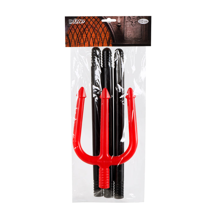 Teufelsgabel Dreizack 4-teilg | Rot 112cm