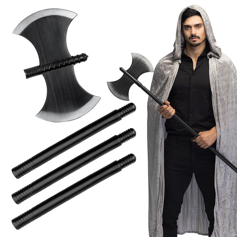 Doppel Axt "Dungeon" aus Kunststoff 4-tlg- | 106cm