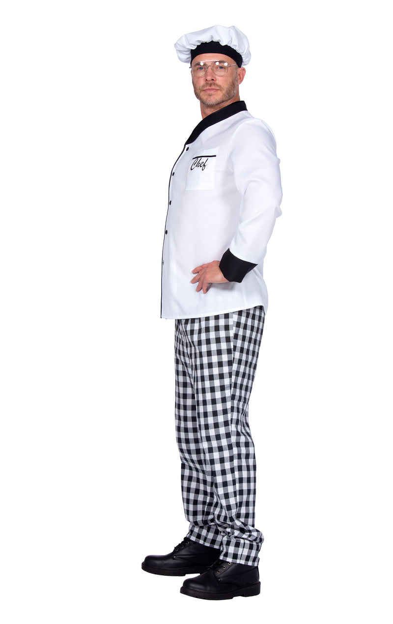 Kostüm "Chefkoch" für Herren 3-tlg. | Weiß Schwarz