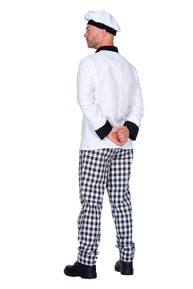 Kostüm "Chefkoch" für Herren 3-tlg. | Weiß Schwarz