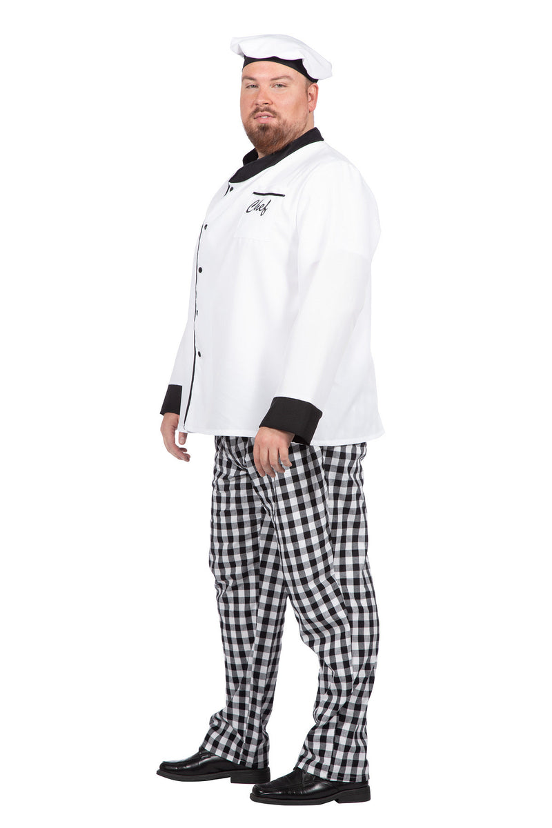 Kostüm "Chefkoch" für Herren 3-tlg. | Weiß Schwarz
