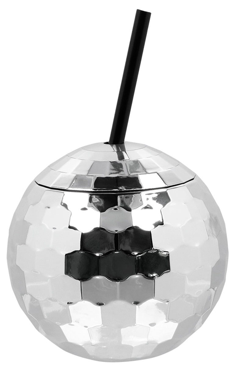 Becher "Discokugel" mit Strohhalm | 60cl