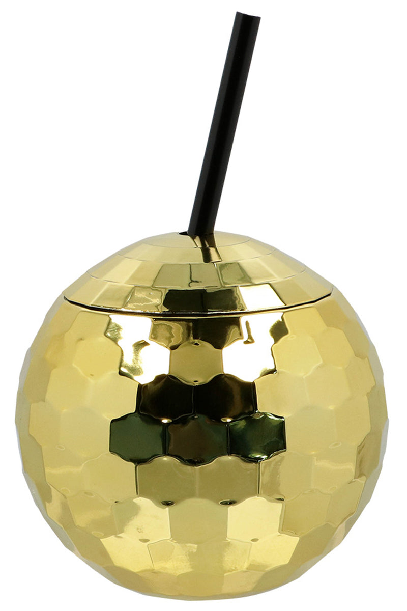 Becher "Discokugel" mit Strohhalm | 60cl