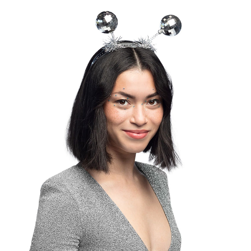 Haarreif mit Discokugeln | Silber/Blau/Pink sortiert