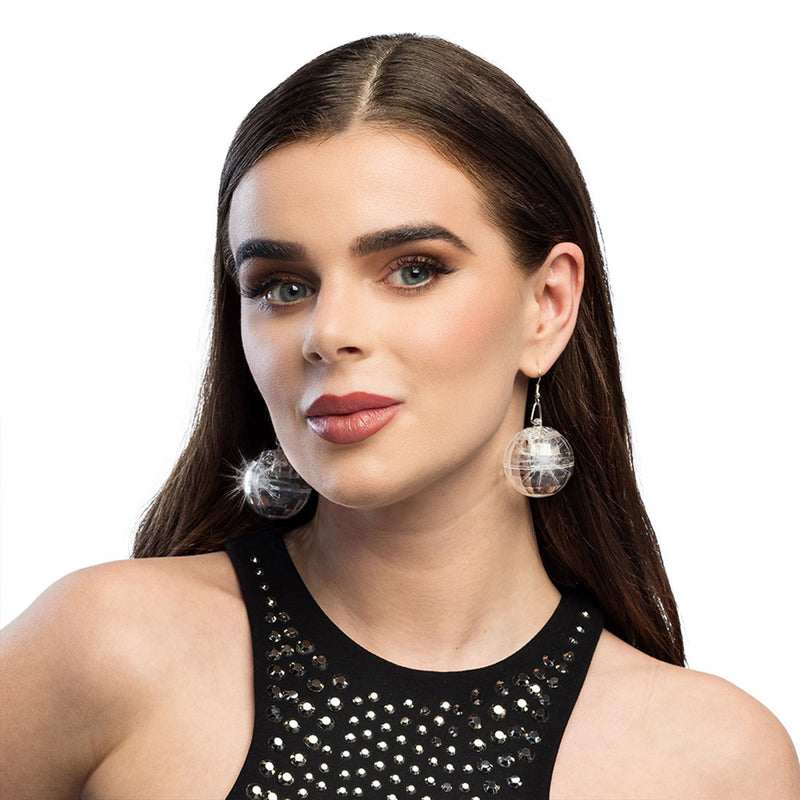 Ohrringe "Discokugel" mit LED-Beleuchtung | Silber