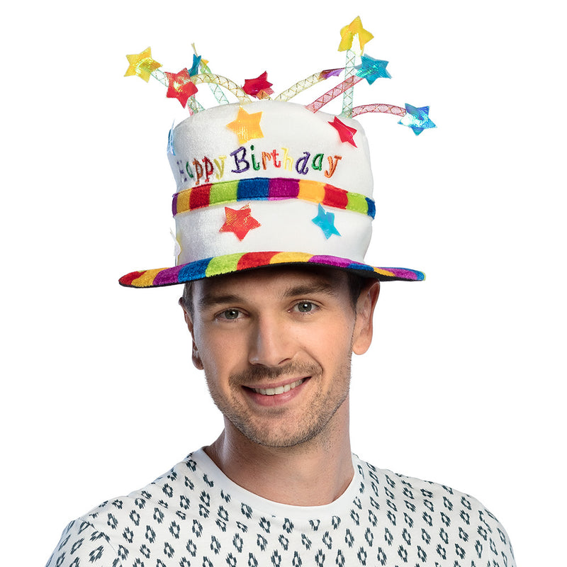 Hut "Rainbow cake - Happy Birthday" für Erwachsene | Mehrfarbig