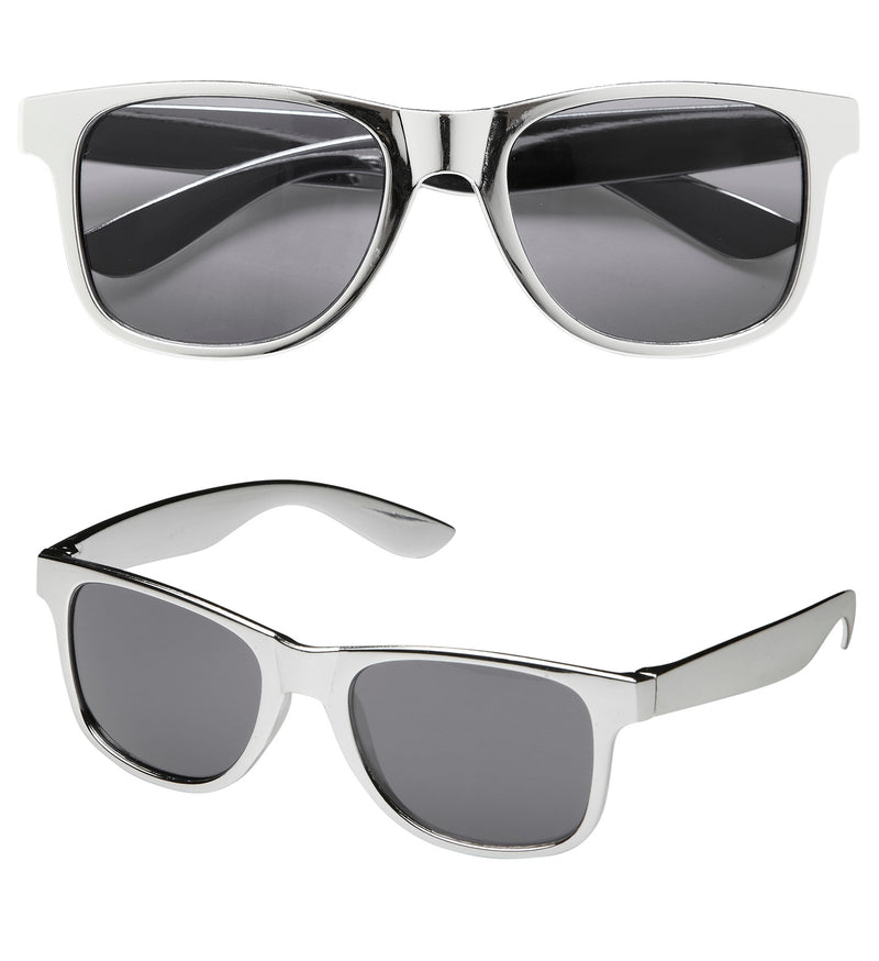 Partybrille mit getönten Gläsern | Silber Metallic