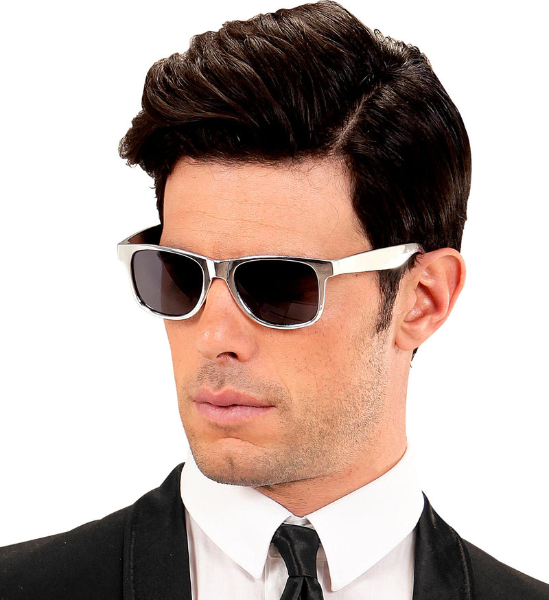 Partybrille mit getönten Gläsern | Silber Metallic
