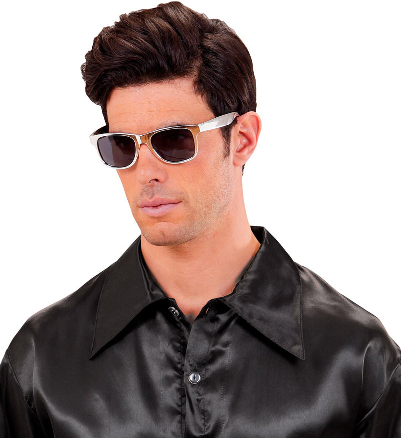 Partybrille mit getönten Gläsern | Silber Metallic
