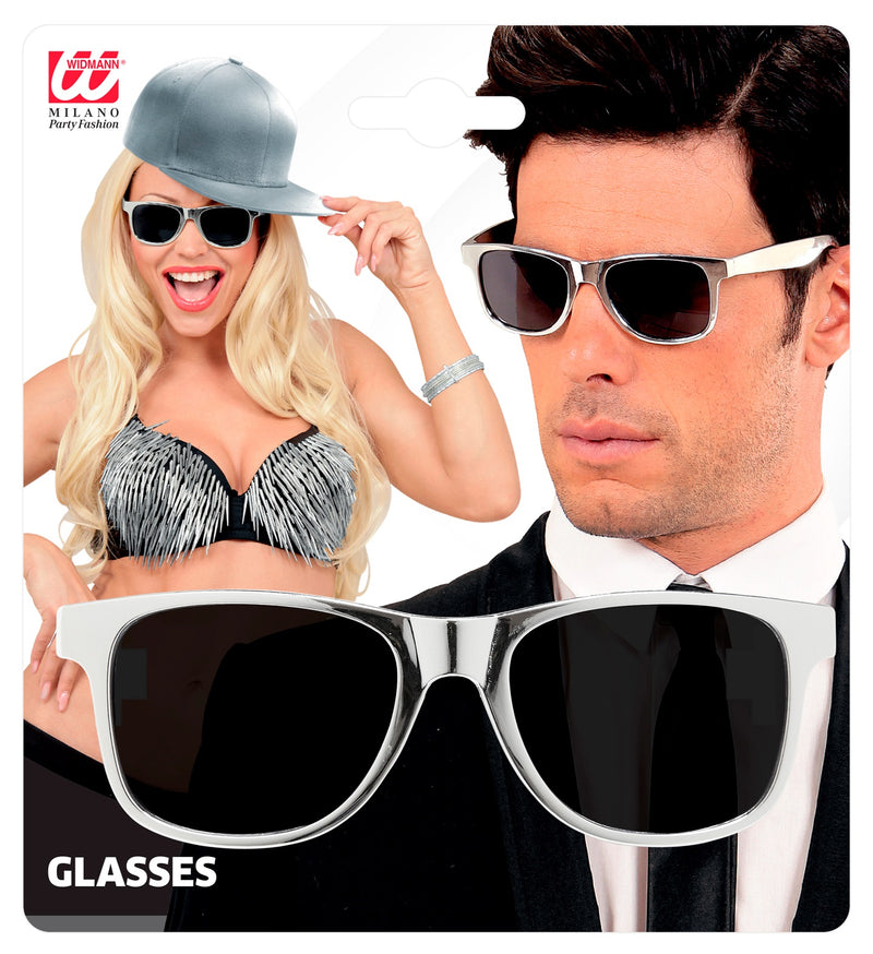 Partybrille mit getönten Gläsern | Silber Metallic