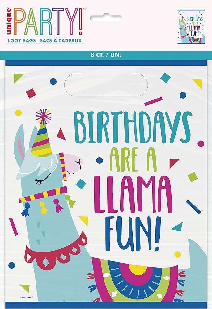 Geschenktüte PVC Birthday Lama 8St.