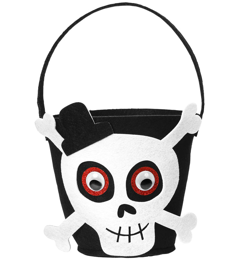 Halloween Korb "Verrückter Totenkopf" | Betteltasche - Süßes oder Saures