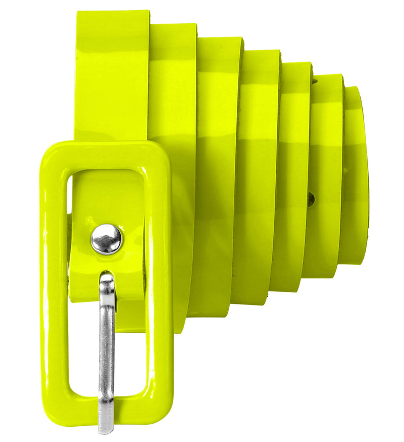 Neon Lack Gürtel für Damen 111,0 x 1,5 cm | Gelb