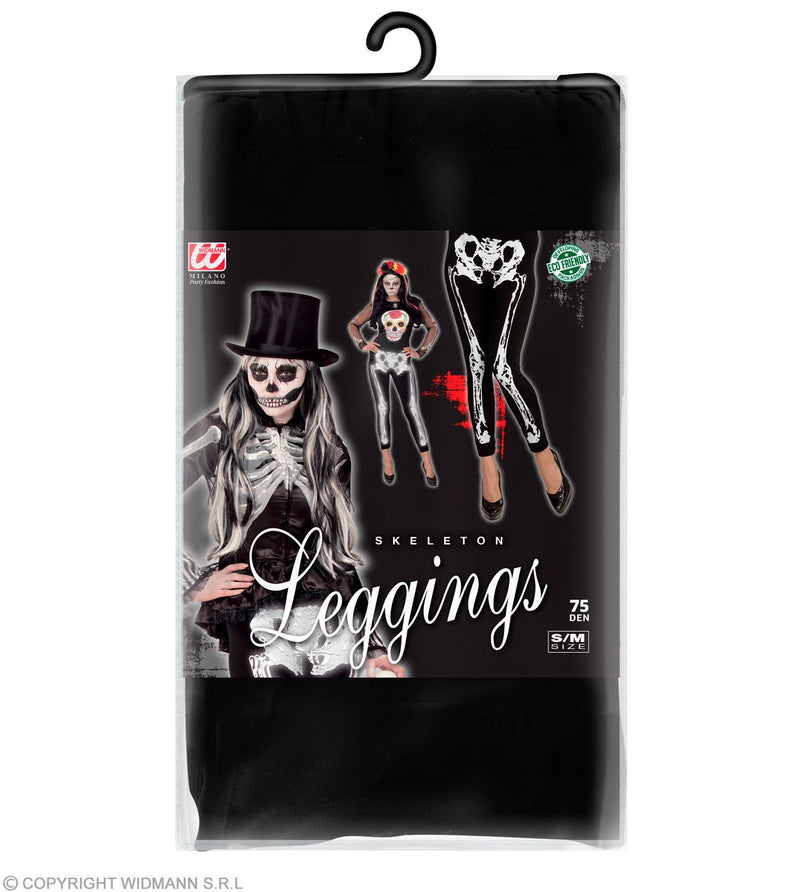 Skelett Leggings für Damen | Schwarz Weiß