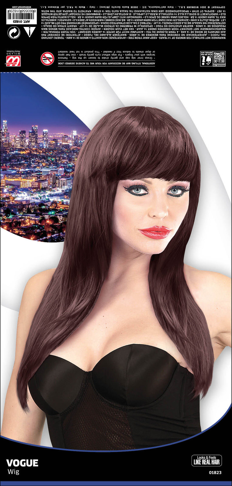 Langhaar Damen Perücke "Vogue" mit Pony | Braun