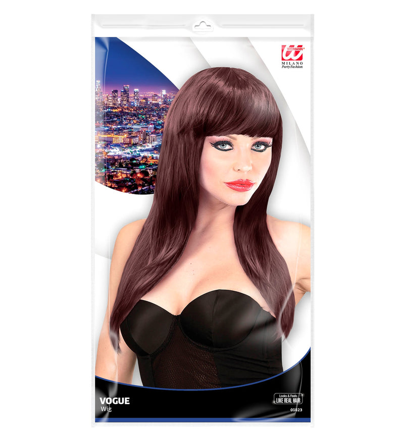 Langhaar Damen Perücke "Vogue" mit Pony | Braun