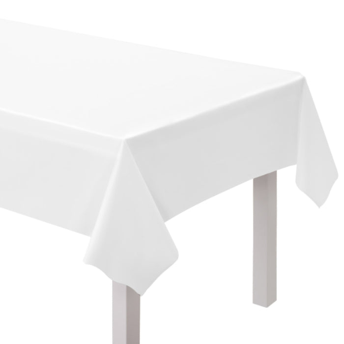 Tischdecke PVC Unifarben 137x274cm | Weiß